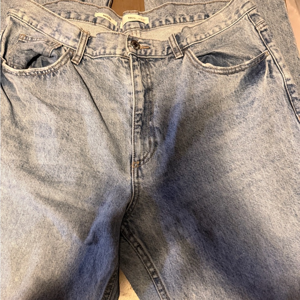 Mango Women's Light Blue Straight Leg Jeans